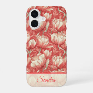 Edgy Teacher Appreciation Gift Tulip Flower Name iPhone 16 Case
