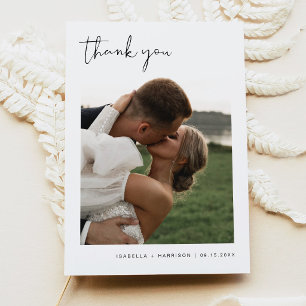 Edgy Typography Photo Wedding Thank You Card