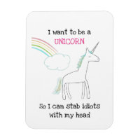 Edgy Unicorn with Rainbow and Confetti Funny