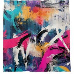 Edgy Urban Graffiti with Vivid Colour Splashes