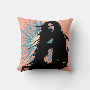 Edgy Woman Vector Art Throw Pillow