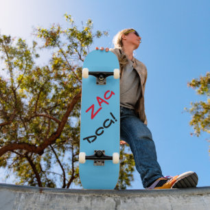 Edgy Zag Dog Blue Skateboard