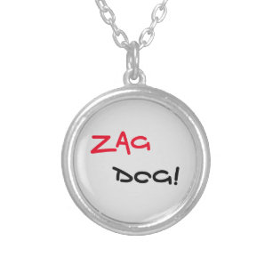 Edgy Zag Dog Round Necklace