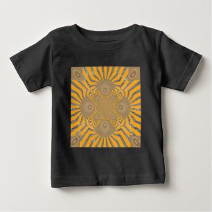 Edgy Zebra Elegance: A Golden Yellow Print Baby T-Shirt