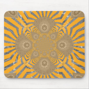 Edgy Zebra Elegance: A Golden Yellow Print Mouse Pad