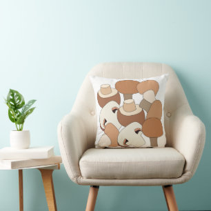 Edible Mushroom Forager Mycologist Chef Throw Pillow