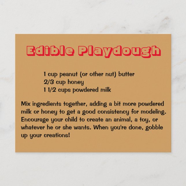 Edible Playdough Postcard (Front)