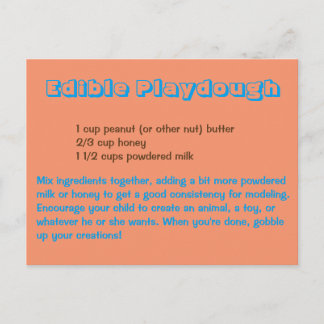 Edible Playdough with Blue Font Postcard
