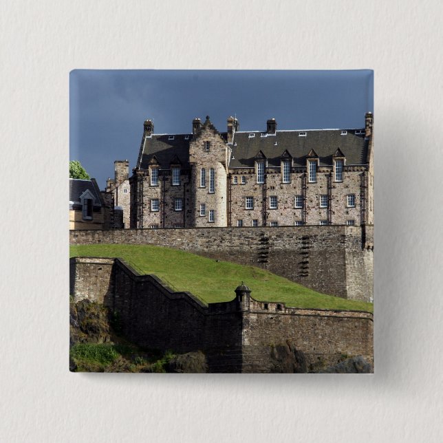 edinburgh castle 2 inch square button (Front)