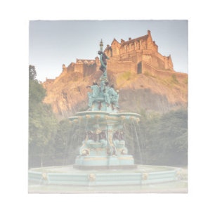 Edinburgh Castle Fountain Princes Street Gardens Notepad