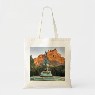 Edinburgh Castle Fountain Princes Street Gardens Tote Bag