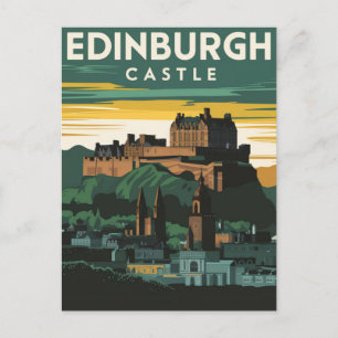 Edinburgh Castle Rock Vintage Retro Postcard