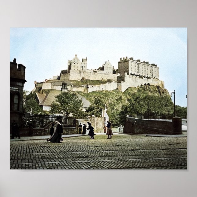 Edinburgh Castle Scotland 1910 Grassmarket Poster (Front)