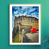Edinburgh Castle Scotland Poster de style rétro