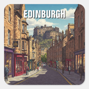 Edinburgh Castle Scotland Travel Square Sticker