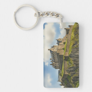 Edinburgh Castle Scotland Watercolor Keychain