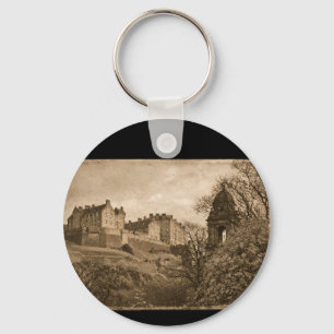 Edinburgh Castle Sepia Photograph Keychain