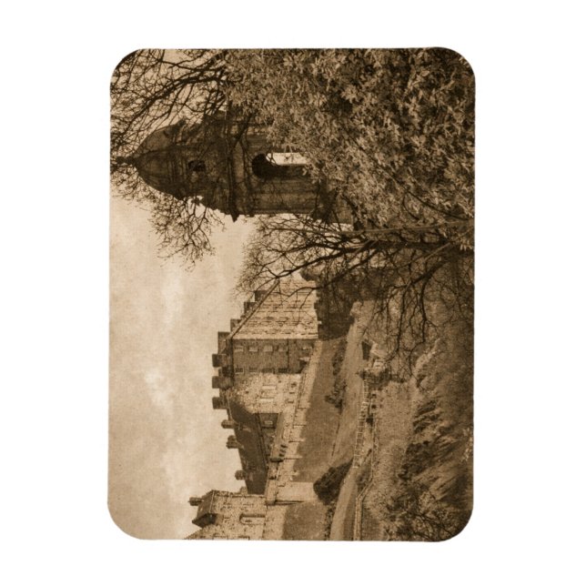 Edinburgh Castle Sepia Photograph Magnet (Vertical)