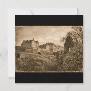 Edinburgh Castle Sepia Photograph Save The Date