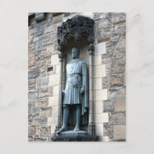 edinburgh castle statue postcard