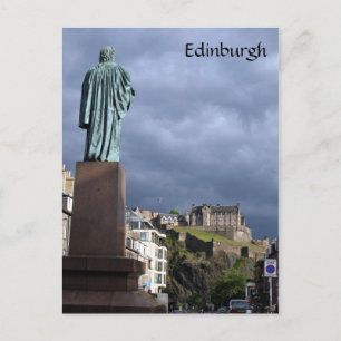 edinburgh castle statue postcard