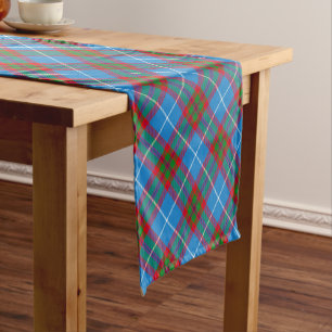 Edinburgh City Tartan Plaid Blue Red Purple Short Table Runner