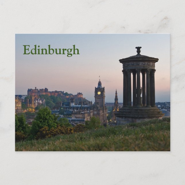 Edinburgh Cityscape Sunset Postcard (Front)