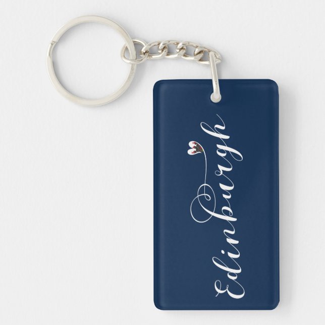 Edinburgh Flag Heart, Edinburgher Keychain (Front)