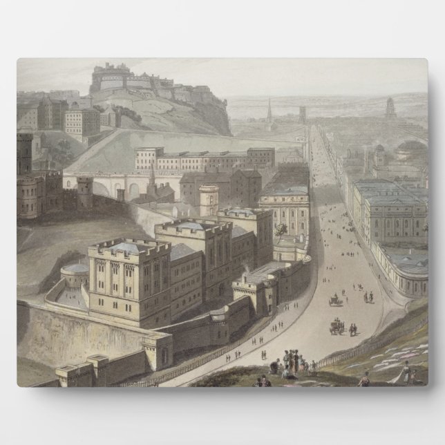 Edinburgh, from Calton Hill, from 'A Voyage Around Plaque (Front)