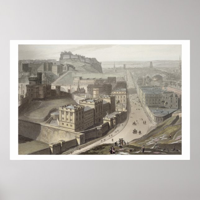 Edinburgh, from Calton Hill, from 'A Voyage Around Poster (Front)