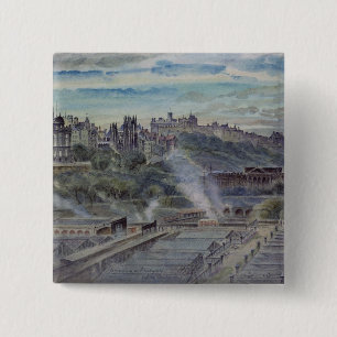 Edinburgh from near St. Anthony's Chapel 2 Inch Square Button