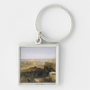 Edinburgh from the Castle, 1847 (oil on canvas) Keychain