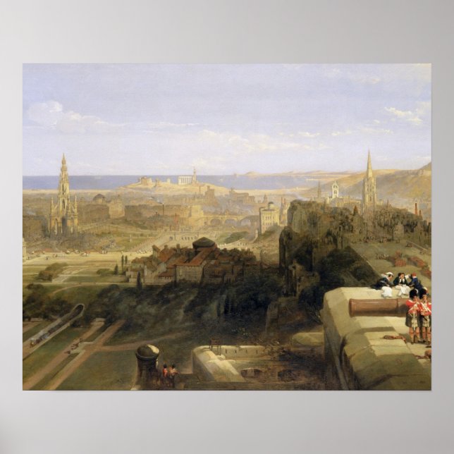 Edinburgh from the Castle, 1847 (oil on canvas) Poster (Front)