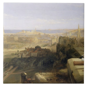 Edinburgh from the Castle, 1847 (oil on canvas) Tile