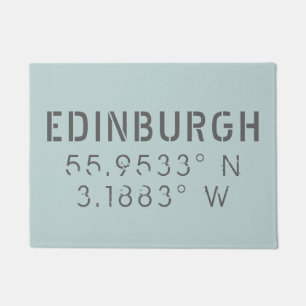 Edinburgh Latitude Longitude Doormat