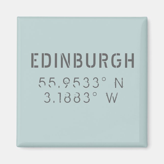 Edinburgh Latitude & Longitude Magnet (Front)