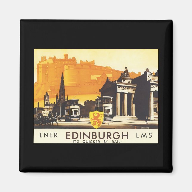 Edinburgh LNER Fine Vintage Travel Poster Magnet (Front)