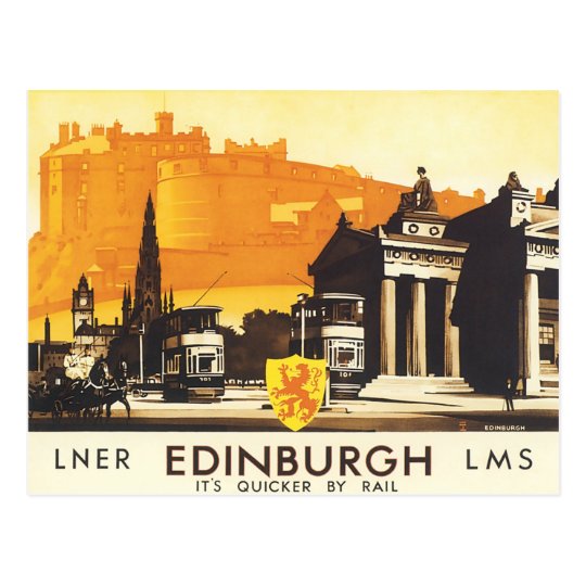 Edinburgh LNER Fine Vintage Travel Poster Postcard