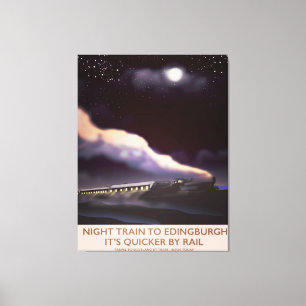 Edinburgh Locomotive travel poster Canvas Print