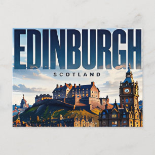 🏰 Edinburgh Modern Skyline City Style 🏰 Postcard