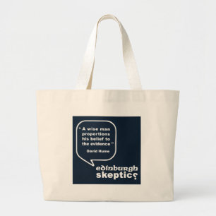 Edinburgh Sceptics - Hume Quote Large Tote Bag
