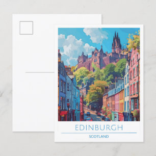 Edinburgh Scotland Art Vintage Travel  Postcard