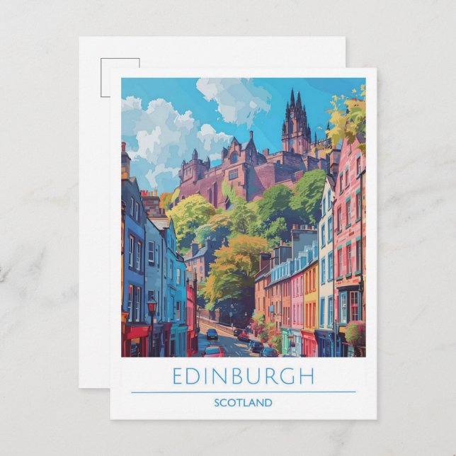 Edinburgh Scotland Art Vintage Travel  Postcard (Front/Back)