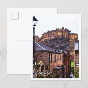 Edinburgh Scotland Beautiful Oil Paint Landscape Postcard