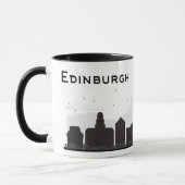Edinburgh Scotland | Black and White Skyline Mug (Left)