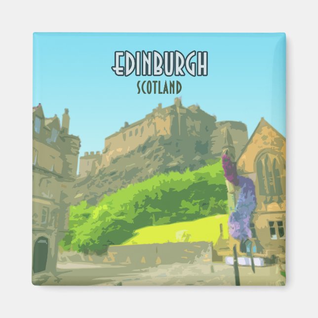 Edinburgh Scotland Castle United Kingdom Vintage Magnet (Front)