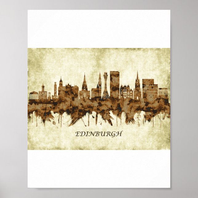 Edinburgh Scotland Cityscape Poster (Front)