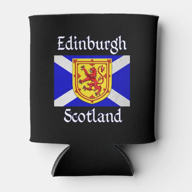 Edinburgh Scotland Lion Rampant Scottish Flag Can Cooler (Front)