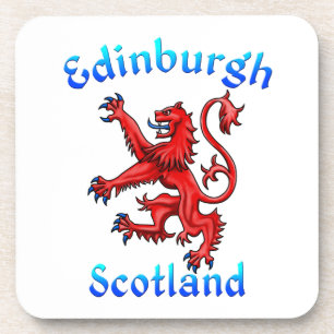 Edinburgh Scotland Lion Rampant Scottish Flag Coaster