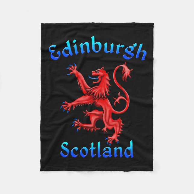Edinburgh Scotland Lion Rampant Scottish Flag Fleece Blanket (Front)
